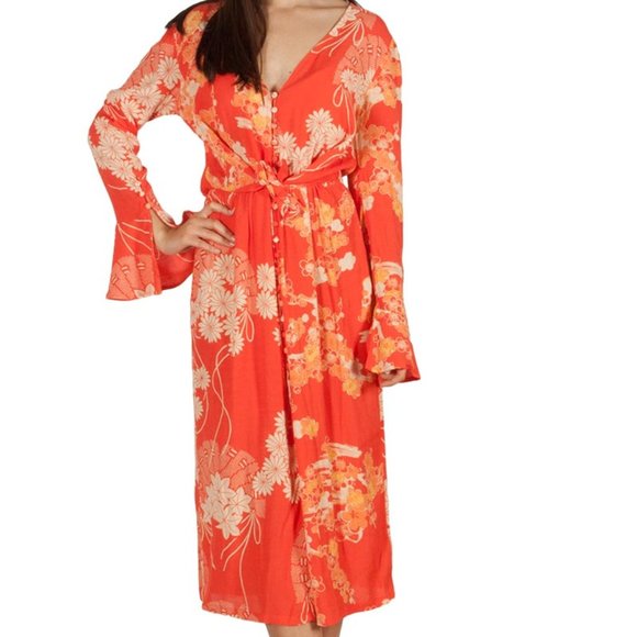 NWT Free People Mixed Print Twist Dress - Picture 2 of 4